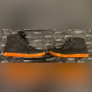 NOBULL Black/Orange Trim High Top Trainers Size: 8.5 M